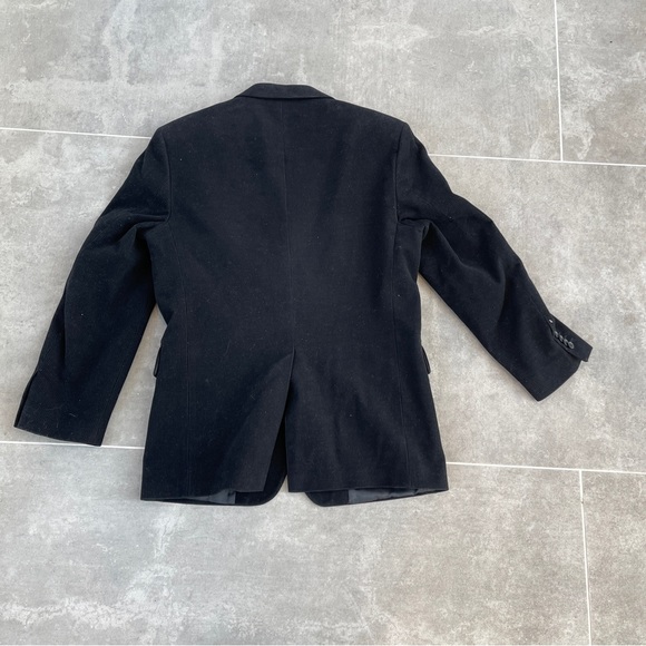 We Black Velvet Blazer Men's Size M Slim Fit 46” Chest Cotton Lined - Picture 14 of 16